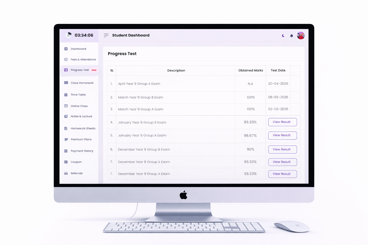 Portal progress test results
